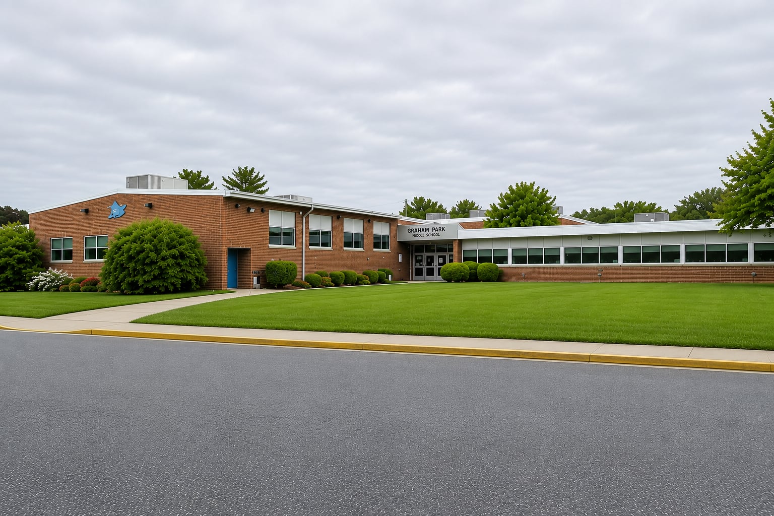 Graham Park Middle School building entrance